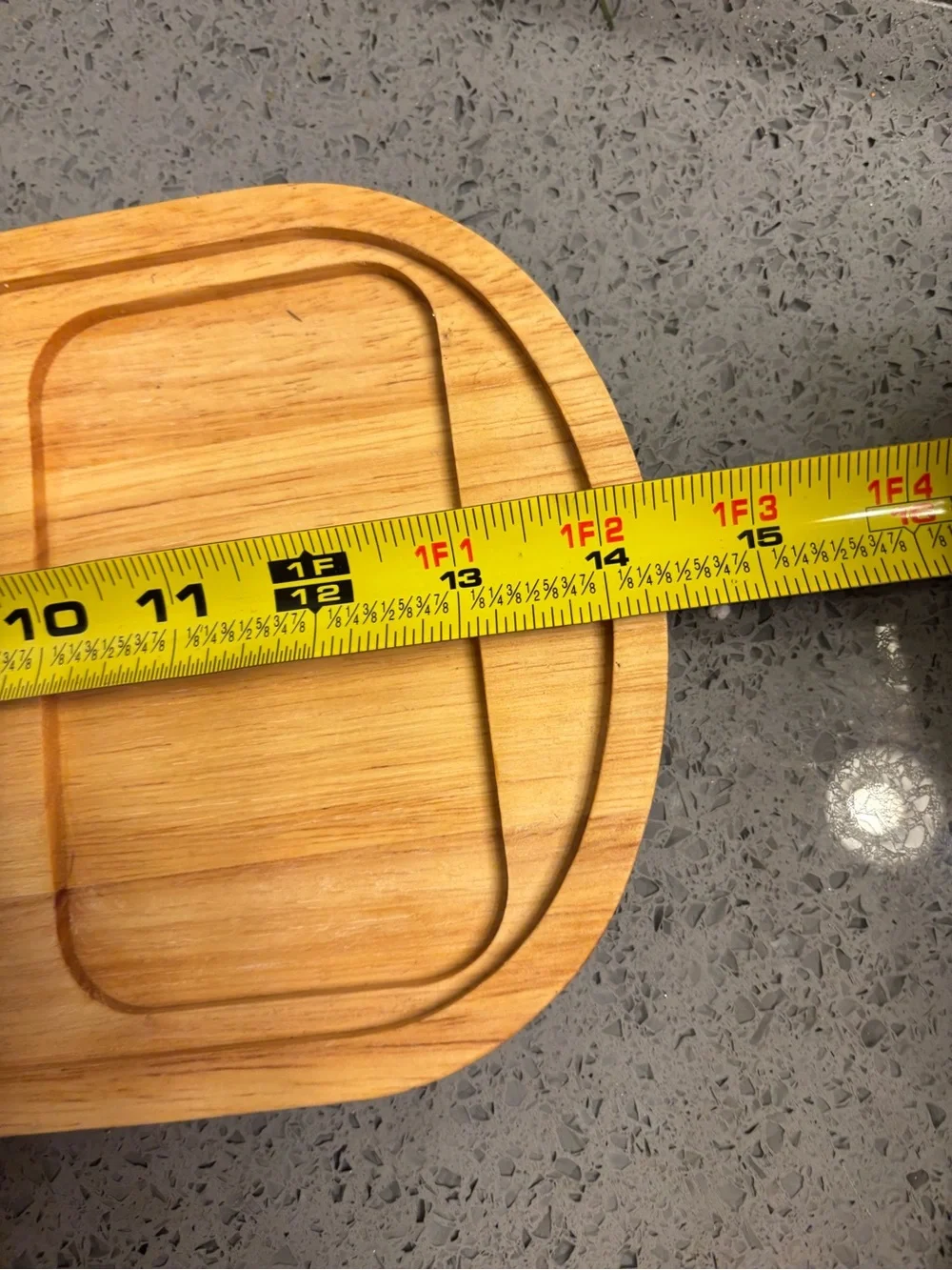 Crate & Barrel White Ceramic Triple Serving Dish on Bamboo Tray